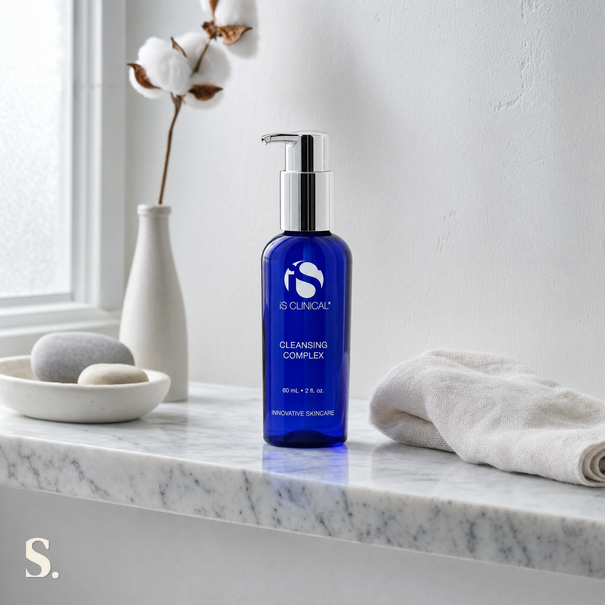 iS Clinical Cleansing Complex in a lifestyle bathroom setting — Skintique review