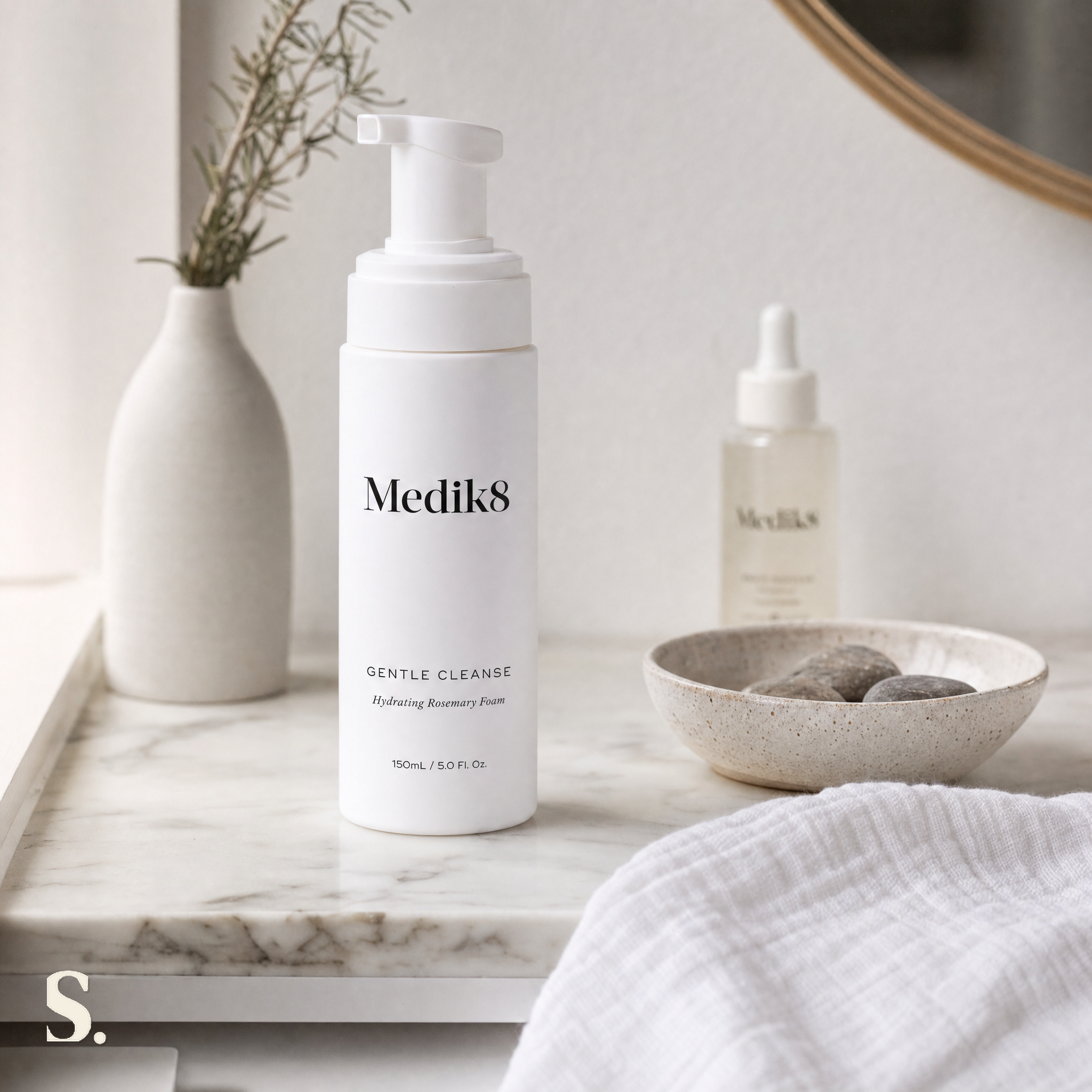 Medik8 Gentle Cleanse™ Review in a lifestyle bathroom setting — Skintique review