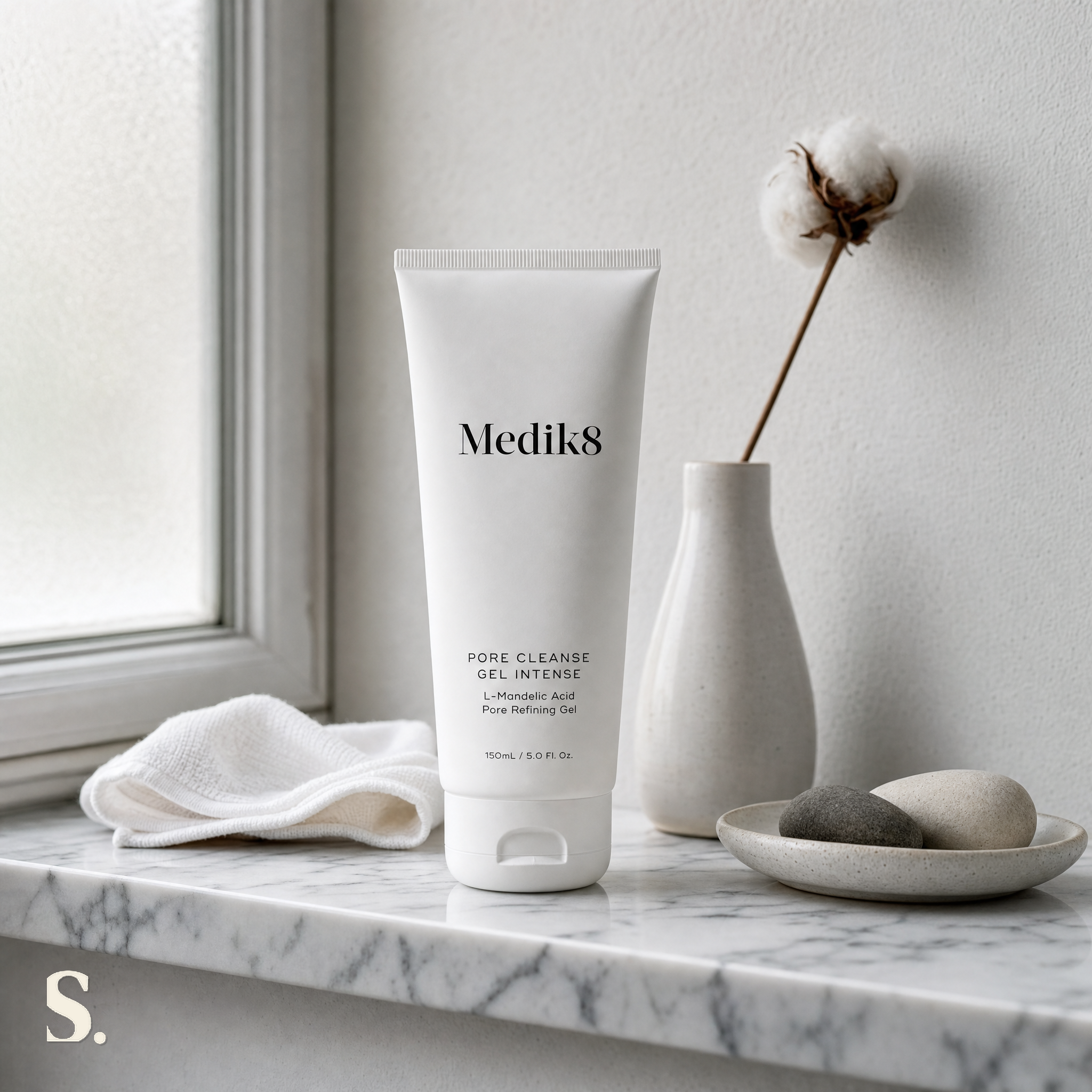 Medik8 Pore Cleanse Gel Intense in a lifestyle bathroom setting — Skintique review