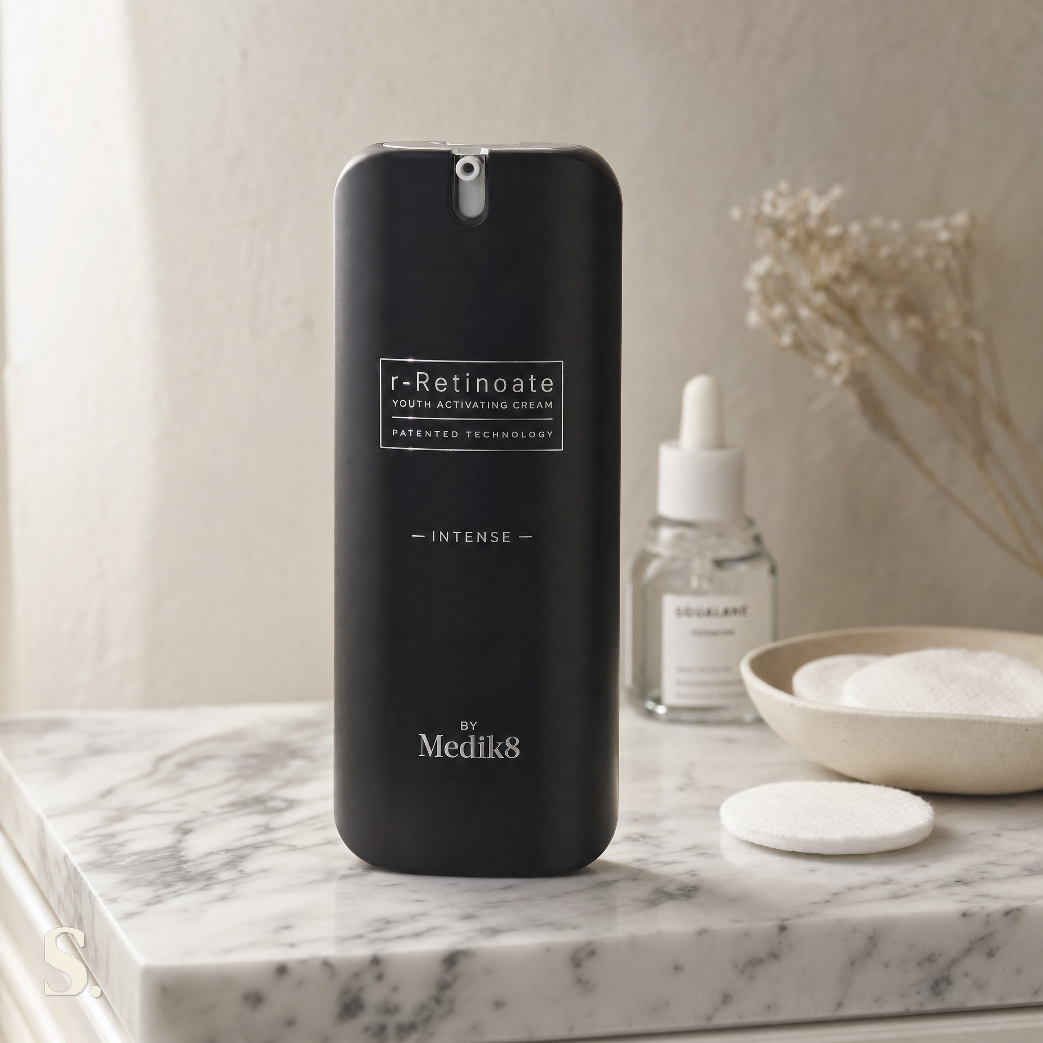 Medik8 R-Retinoate Intense in a lifestyle bathroom setting — Skintique review