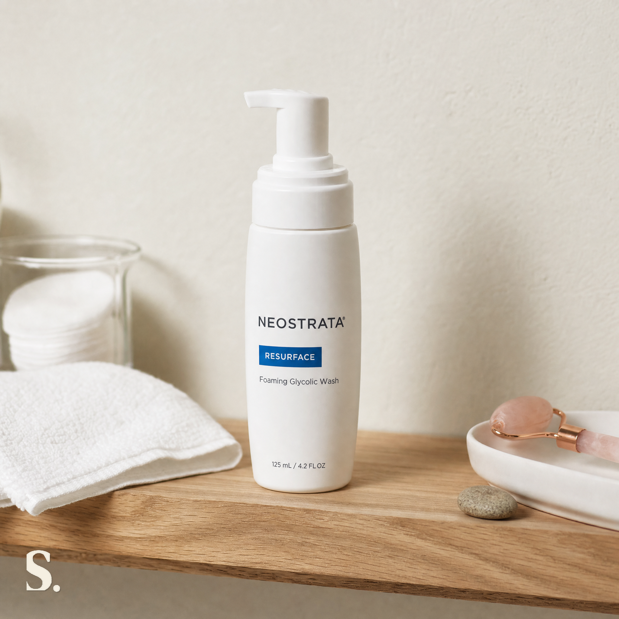 NeoStrata Foaming Glycolic Wash Review in a lifestyle bathroom setting — Skintique review