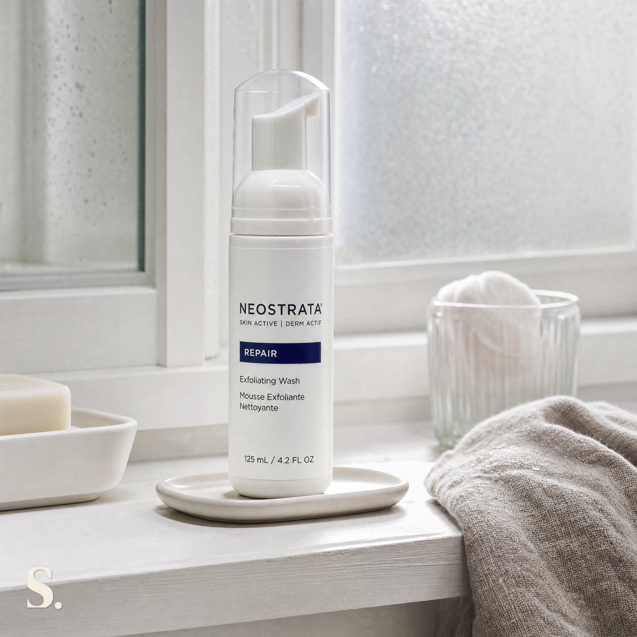 NeoStrata Skin Active Exfoliating Wash in a lifestyle bathroom setting — Skintique review