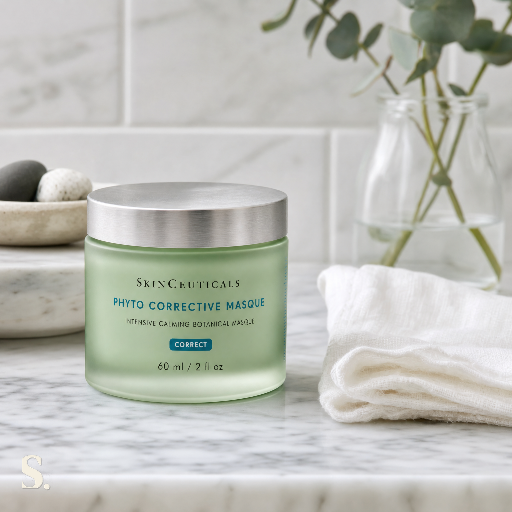 SkinCeuticals Phyto Corrective Masque in a lifestyle bathroom setting — Skintique review